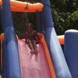 Slip and slide at summer camp.
