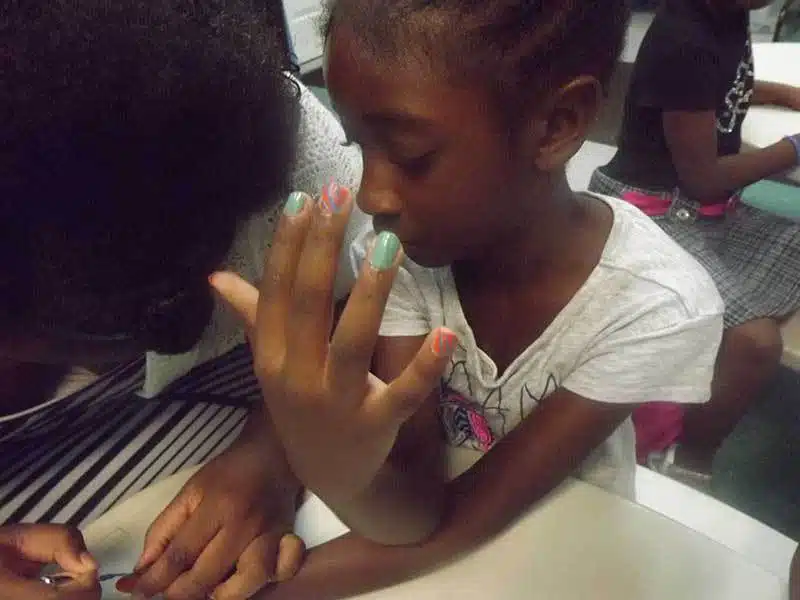 Nail and spa day at camp this summer.