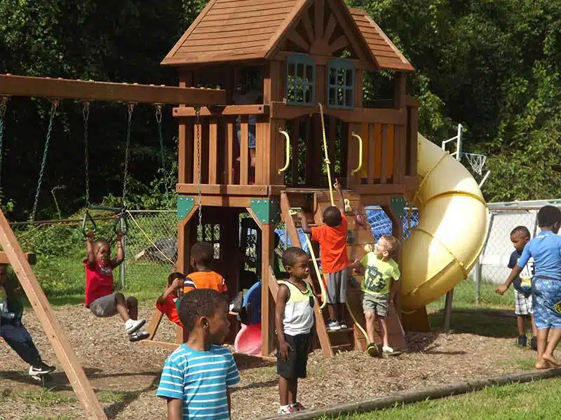 Summertime playground fun.